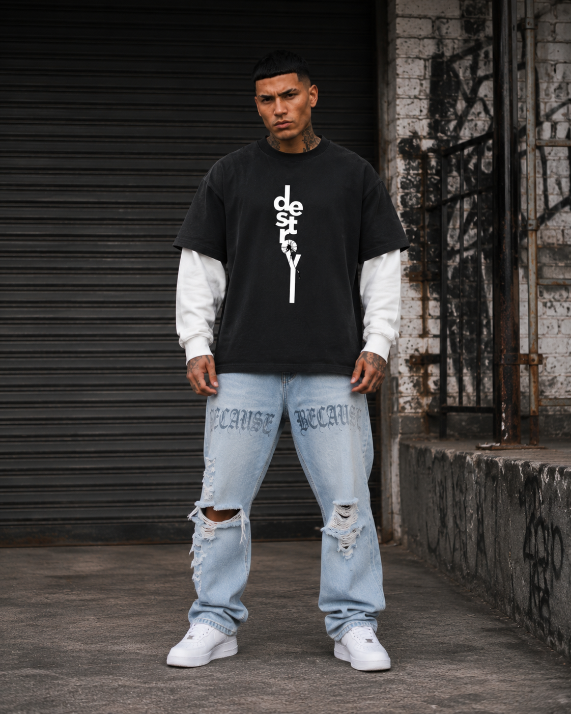 BECAUSE DESTROY Sleeve T-Shirt | BECAUSE Official