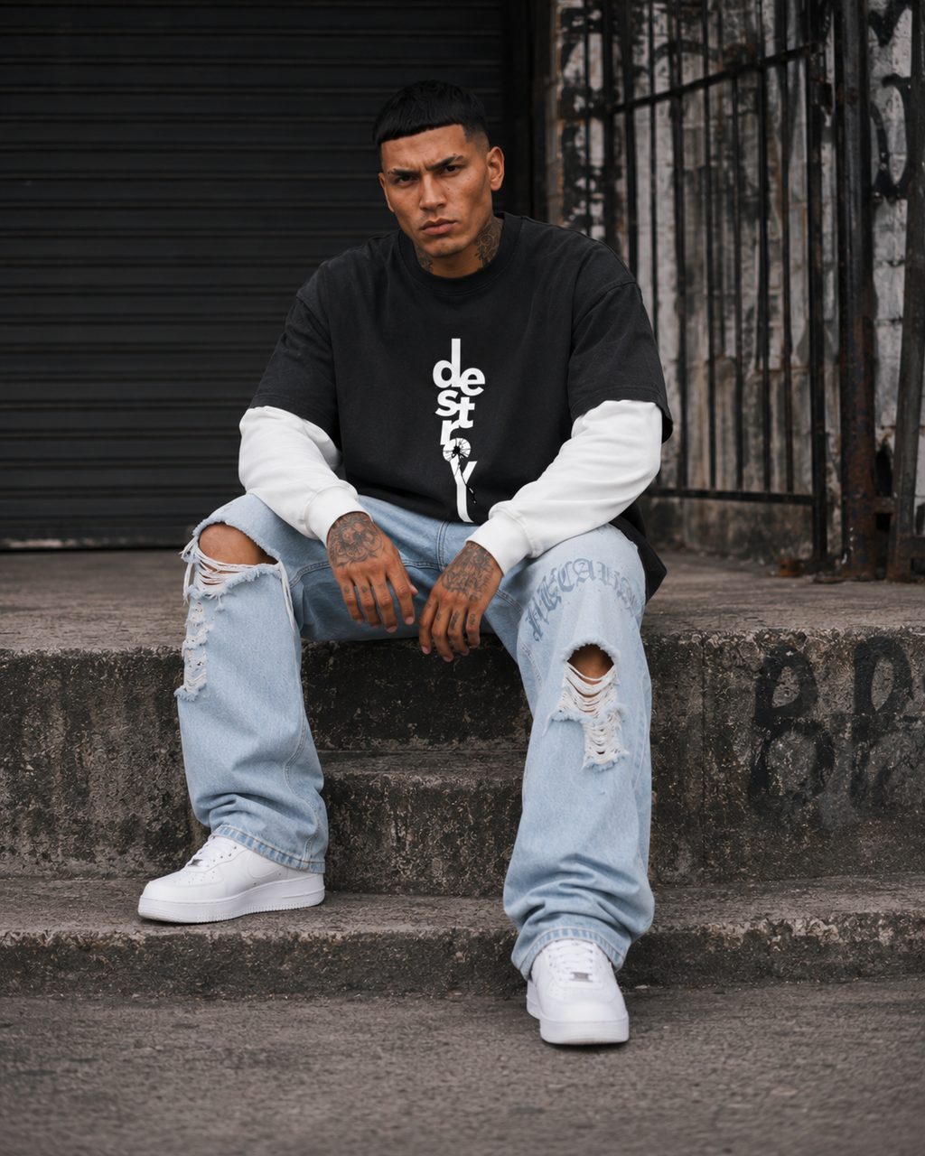 BECAUSE DESTROY Sleeve T-Shirt | BECAUSE Official