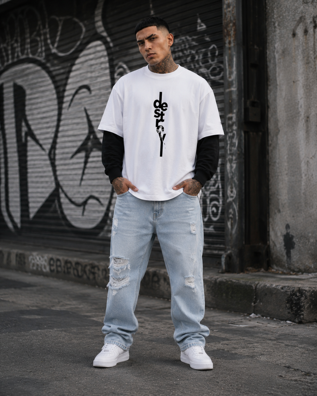 BECAUSE DESTROY Sleeve T-Shirt | BECAUSE Official