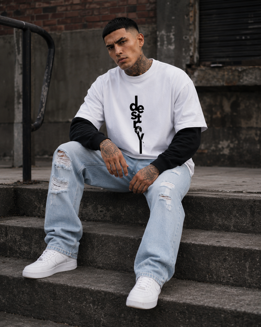 BECAUSE DESTROY Sleeve T-Shirt | BECAUSE Official