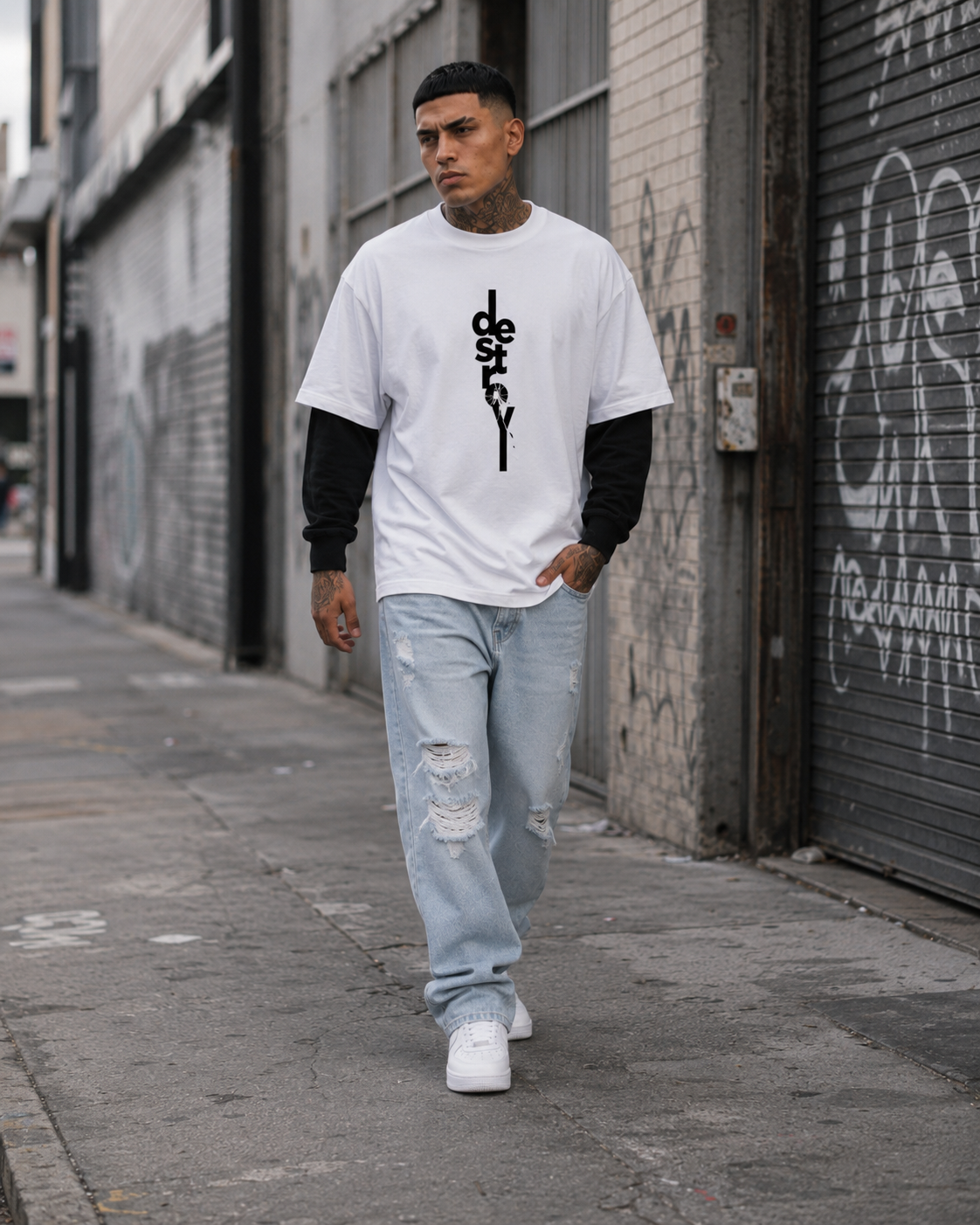 BECAUSE DESTROY Sleeve T-Shirt | BECAUSE Official
