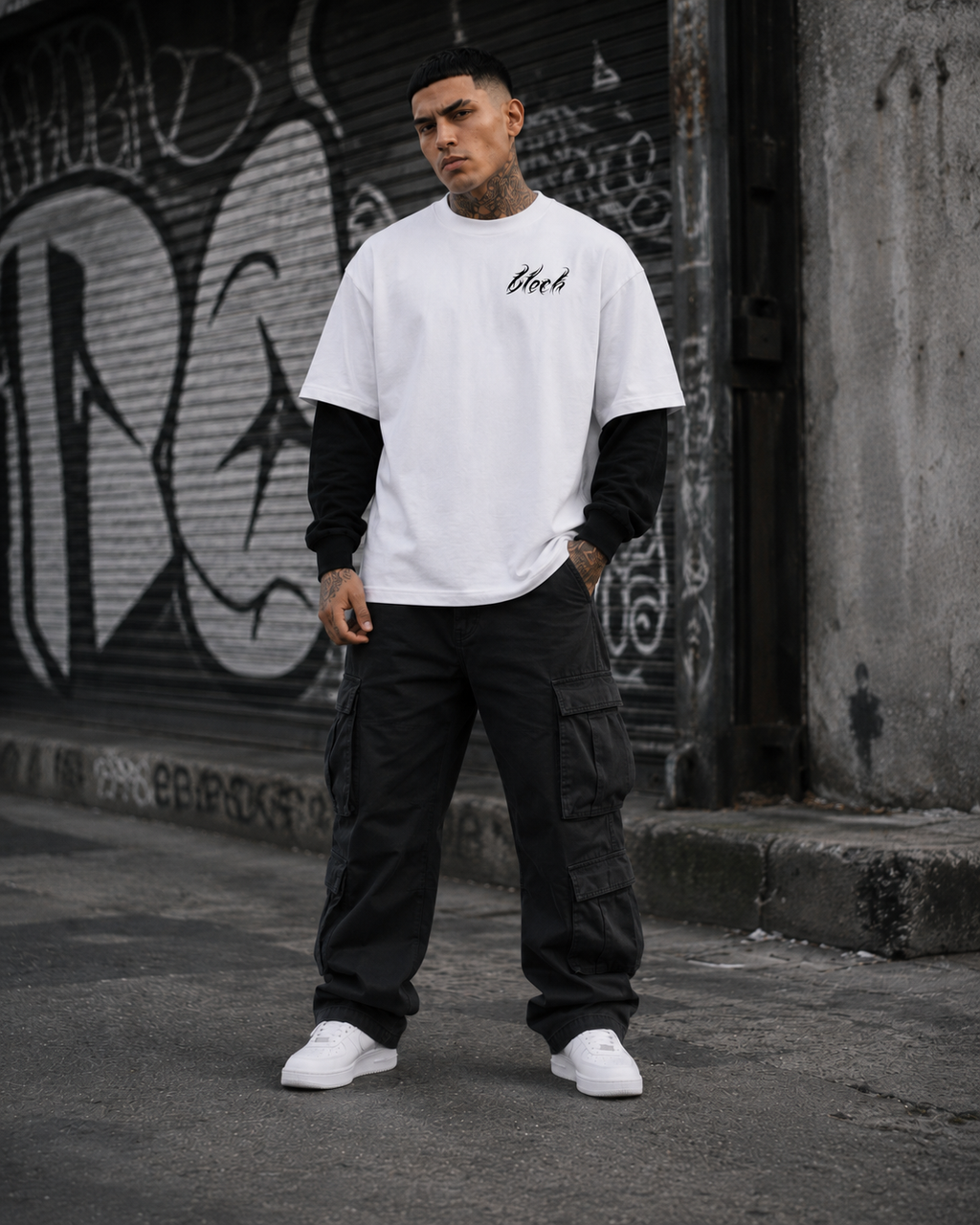 BECAUSE ICON Layered Contrast Sleeve T-Shirt | BECAUSE Official