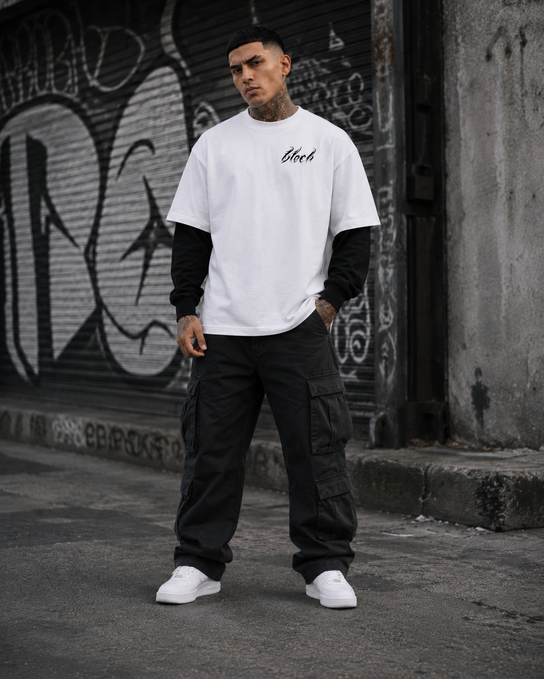 BECAUSE ICON Layered Contrast Sleeve T-Shirt | BECAUSE Official