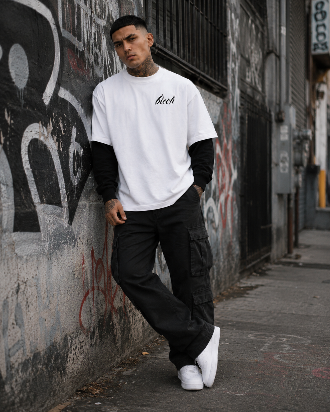 BECAUSE ICON Layered Contrast Sleeve T-Shirt | BECAUSE Official