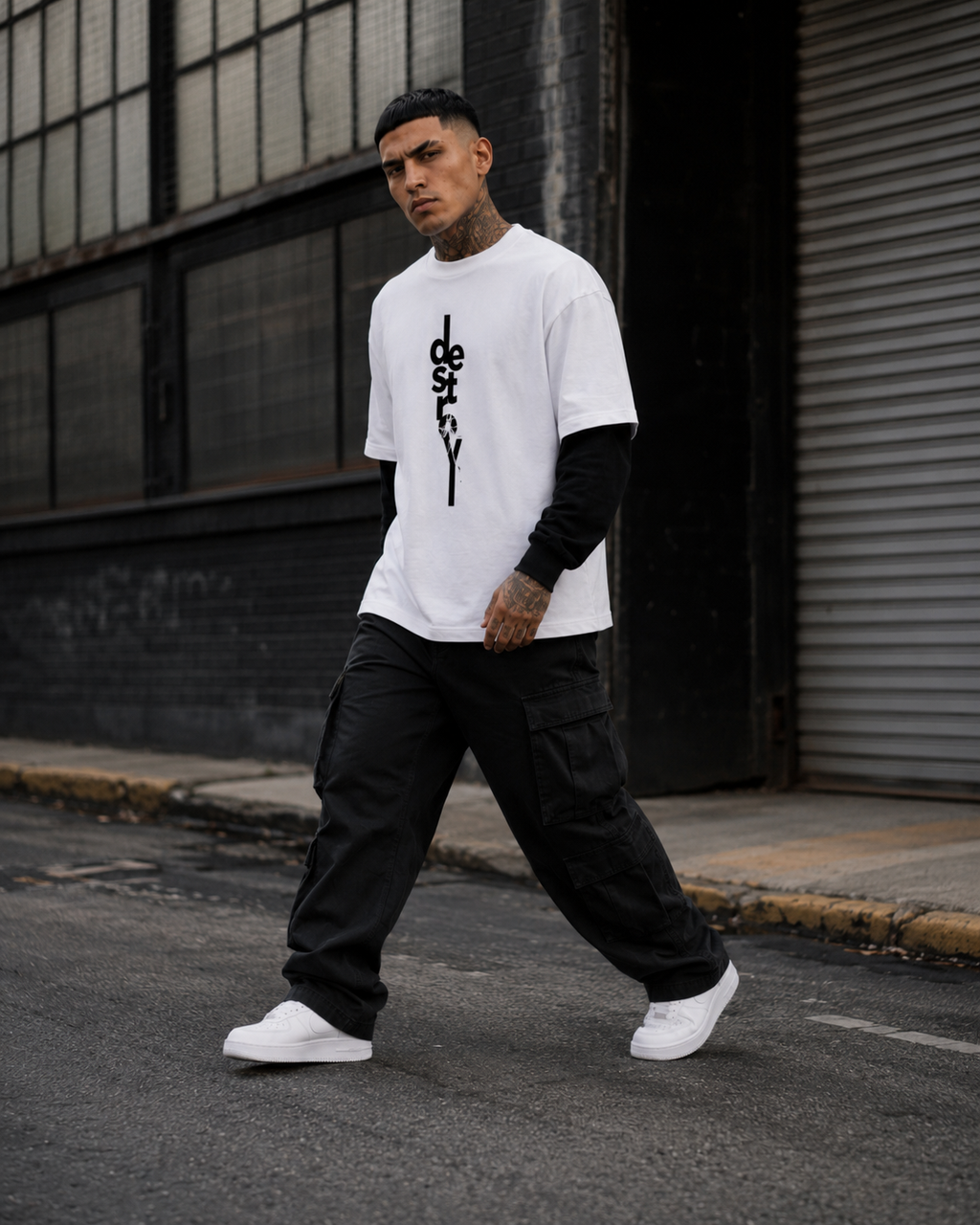 BECAUSE ICON Layered Contrast Sleeve T-Shirt | BECAUSE Official