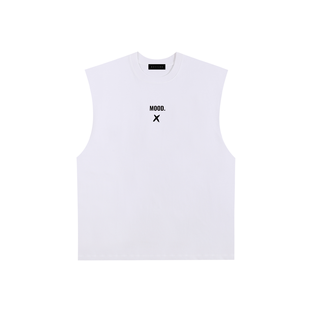 PORQUE MOOD. Camiseta sin mangas de algodón con borde sin rematar | BECAUSE Oficial